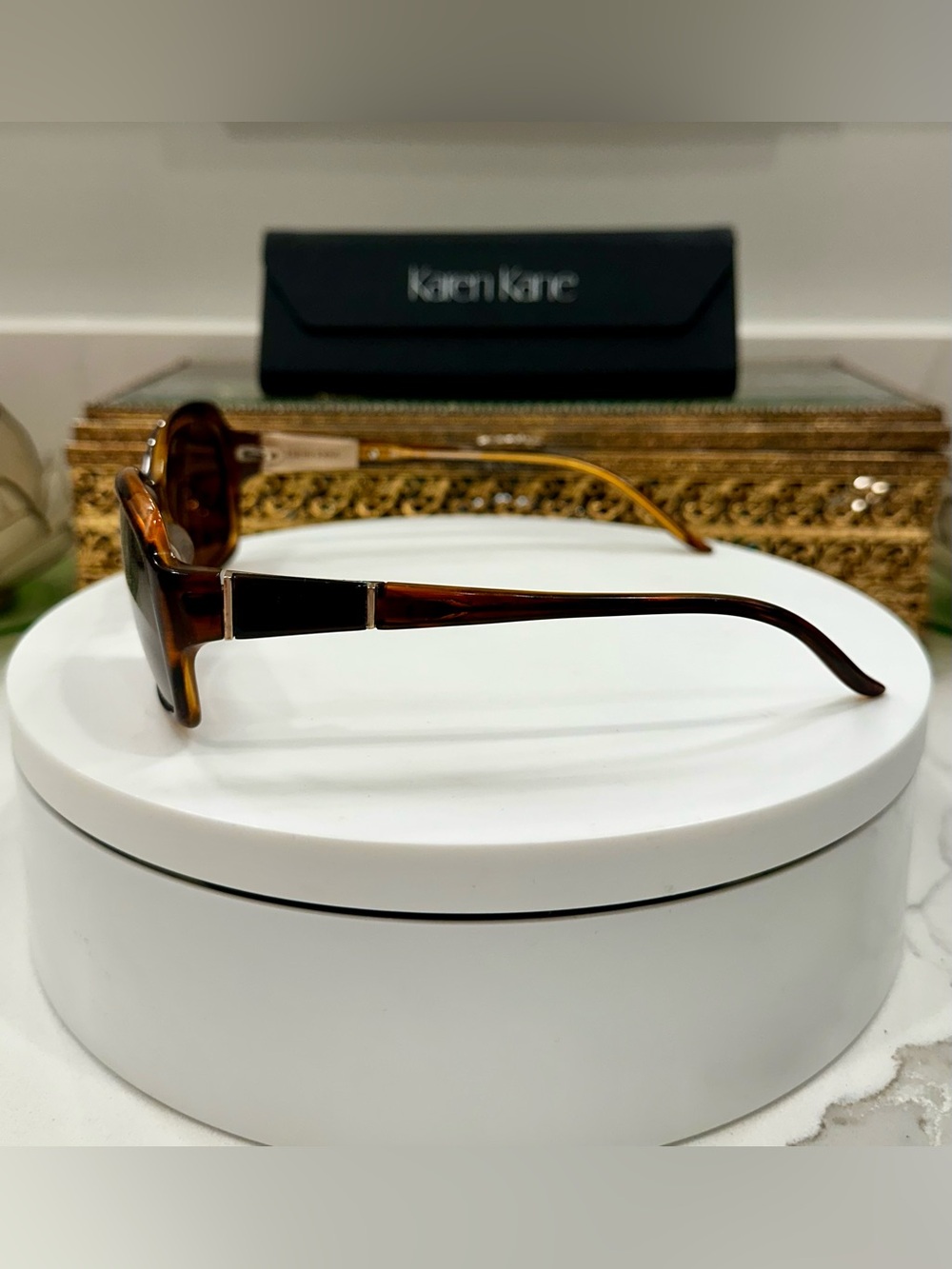 Karen Kane - Dahlia - Tortoiseshell/Honey Sunglasses - VGUC, w/ KK Hard-Case EUC - Picture 8 of 17